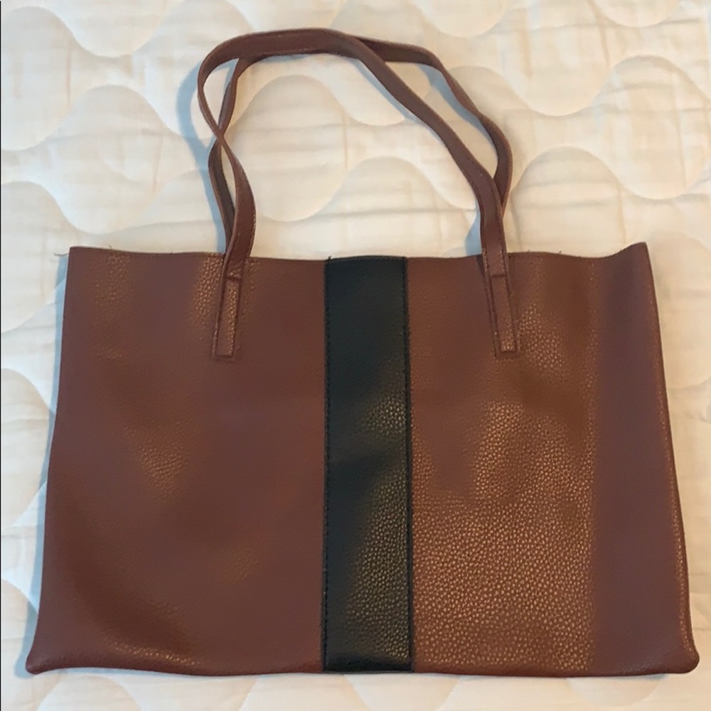 Leather tote bag